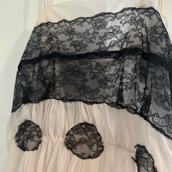Vintage Lace Tulle Midi Dress Intimates Gown XS/S - Picture 5 of 6